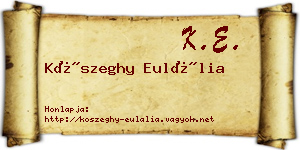 Kőszeghy Eulália névjegykártya